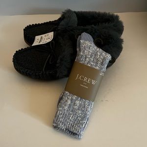 *SOLD* JCREW - fur slipper and winter socks set NWT *SOLD*